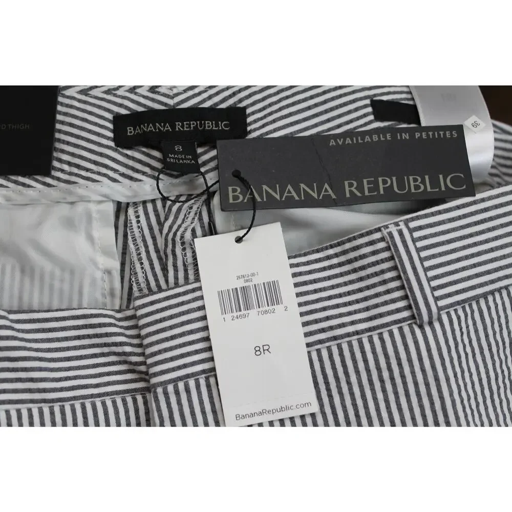 NWT Banana Republic Avery Gray Pinstripe Seersucker Texture Lightweight Suit